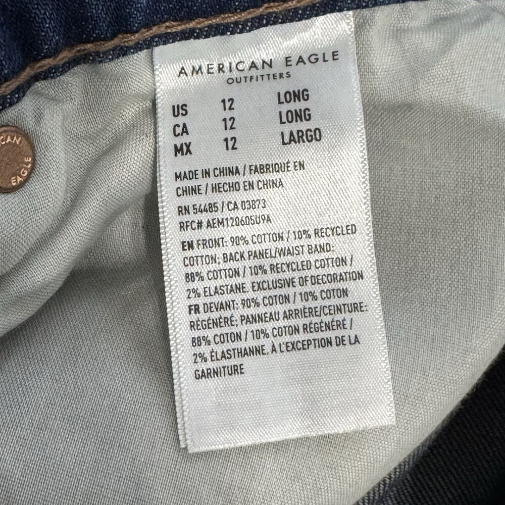 NWT American Eagle Strigid Dreamy Drape Barrel Jeans Size 12 /31W Dark Indigo - Picture 14 of 14